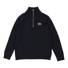  Napapijri 1/4 Zip - Medium Navy Wool Blend