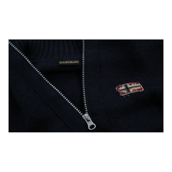 Napapijri 1/4 Zip - Medium Navy Wool Blend