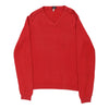 Armani Jeans V-neck Jumper - Large Red Cotton