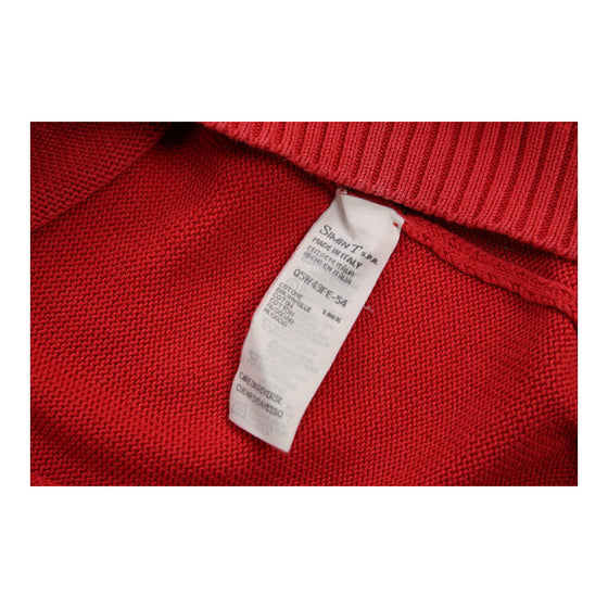 Armani Jeans V-neck Jumper - Large Red Cotton