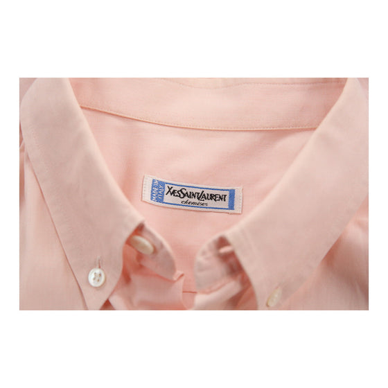 Vintage pink Yves Saint Laurent Short Sleeve Shirt - mens xx-large