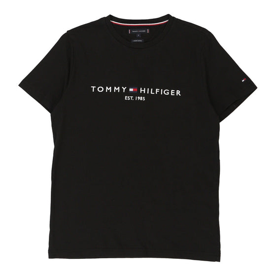 Vintage black Tommy Hilfiger T-Shirt - mens medium