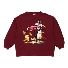  Vintage burgundy Looney Tunes Sweatshirt - mens medium