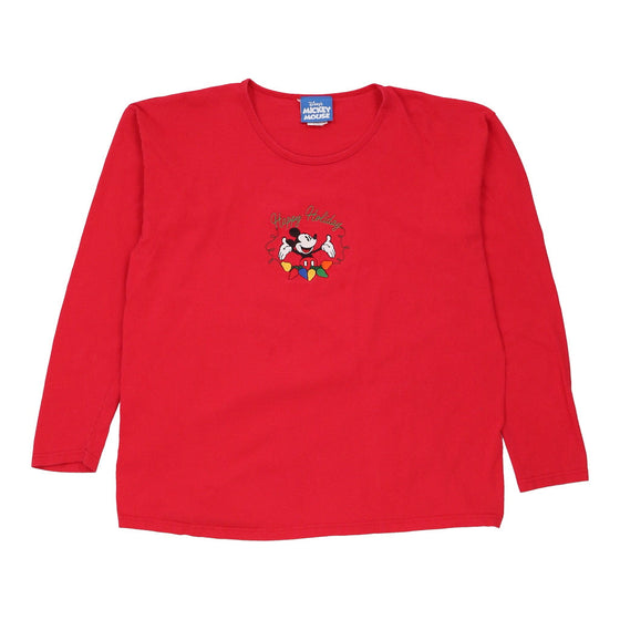 Vintage red Mickey Mouse Disney Long Sleeve T-Shirt - womens x-large