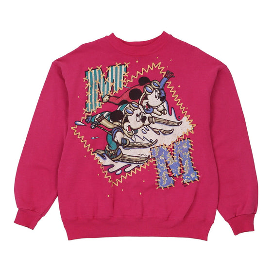 Vintage pink Mickey & Minnie Disney Sweatshirt - womens x-large