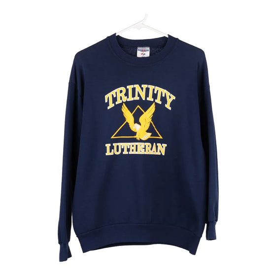 Vintage navy Trinity Lutheran Jerzees Sweatshirt - womens large