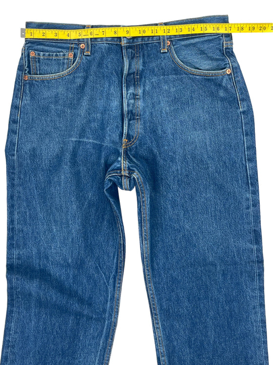 Levis 501 Straight Leg Jeans - W36 L34 - Blue Cotton