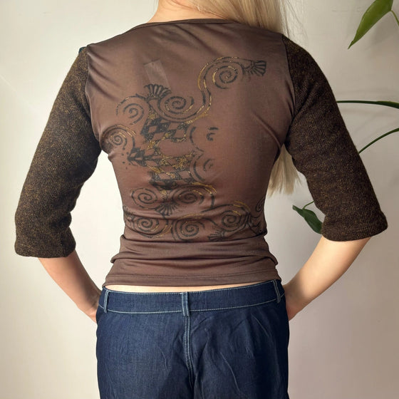 Vintage brown Legatte Jeans Top - womens small