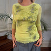 Vintage green Edda Gavioli Mesh Top - womens medium