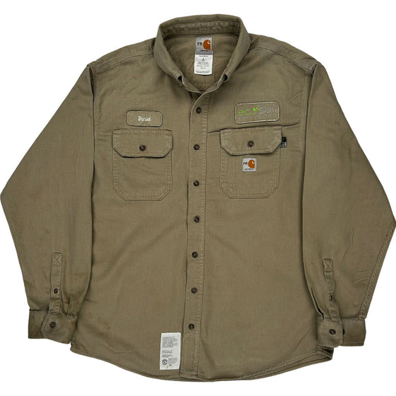 Carhartt FR Shirt - Large - Khaki Cotton Nylon