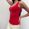 Vintage red Dp Jeans Mesh Top - womens small