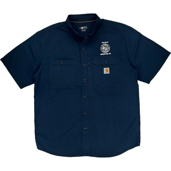 Carhartt Force Work Shirt - Large - Navy Polyester Cotton