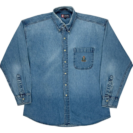 Chaps Ralph Lauren Denim Shirt - Large - Blue Cotton