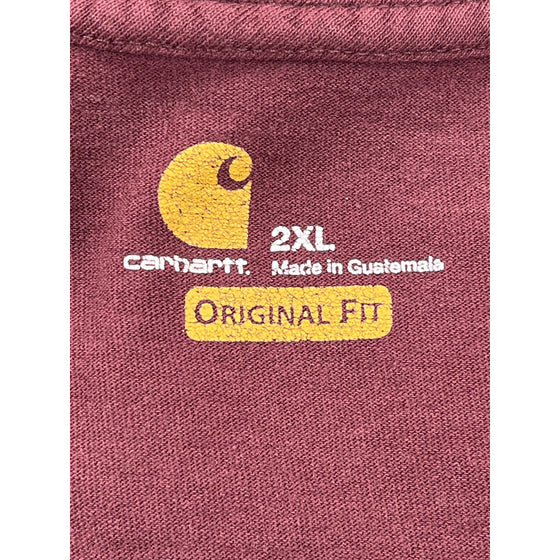 Carhartt K87 Original Fit Pocket T-Shirt - 2XL - Burgundy Cotton