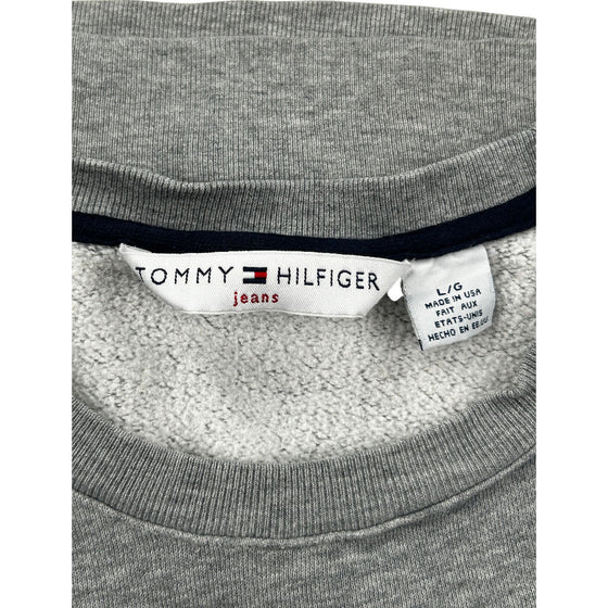 Tommy Hilfiger Jeans Graphic Sweatshirt - Large - Grey Cotton Blend