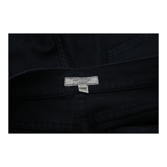 Burberry London Trousers - 32W UK 10 Black Cotton Blend