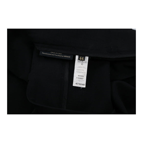 Versace Trousers - 32W UK 12 Black Wool Blend