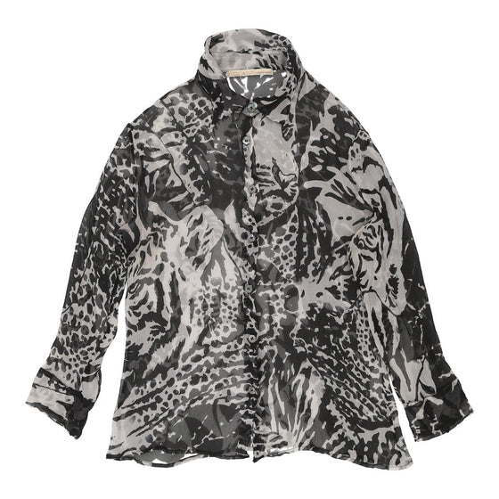 Class Roberto Cavalli Animal print Patterned Shirt - Small Black & White Viscose