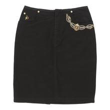  Roccobarocco Skirt - 28W UK 8 Black Cotton