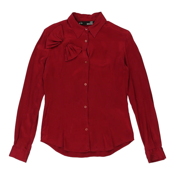 Love Moschino Shirt - XS Burgundy Silk Blend