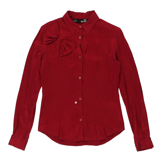 Love Moschino Shirt - XS Burgundy Silk Blend