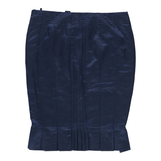 Class Roberto Cavalli Pencil Skirt - 30W UK 10 Navy Linen Blend