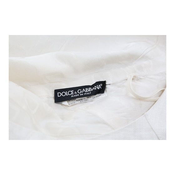 Dolce & Gabbana Sheath Dress - Medium White Cotton Blend