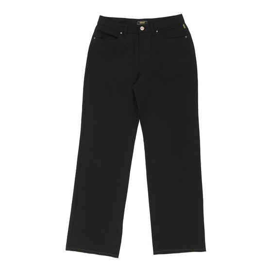 Versace Trousers - 30W UK 10 Black Polyester Blend