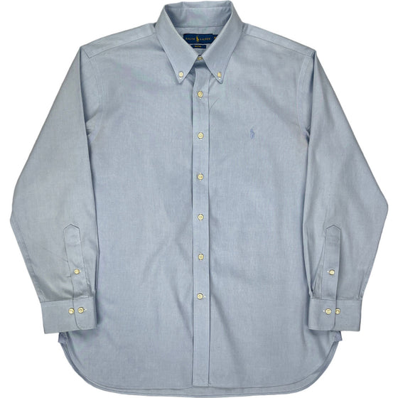 Ralph Lauren Non-Iron Shirt - Large - Blue Cotton