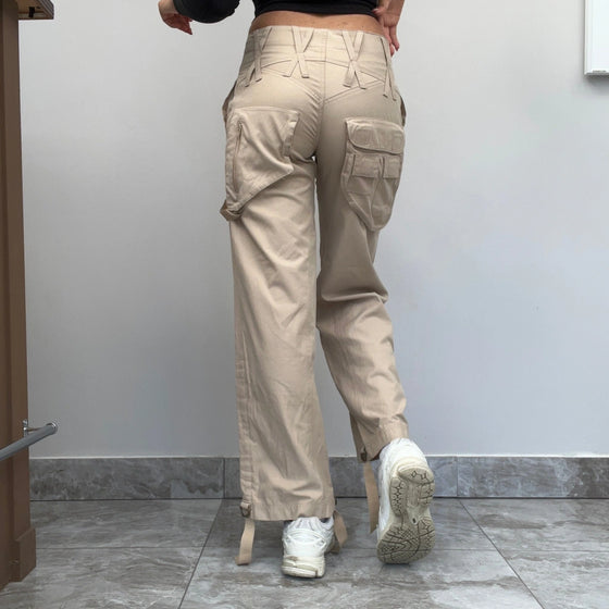 Vintage beige Motivi Cargo Trousers - womens 27" waist