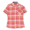 Western Rags Checked Short Sleeve Shirt - Medium Red Cotton - Thrifted.com