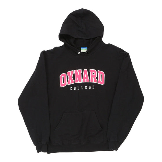 Oxnard College Champion College Hoodie Large Black Cotton Blend