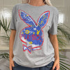 Vintage grey Playboy T-Shirt - womens large