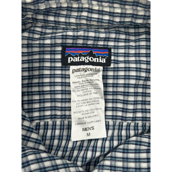 Patagonia Checkered Shirt - Medium - Blue Polyester