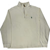 Polo Ralph Lauren Quarter Zip Sweatshirt - XL - White Cotton