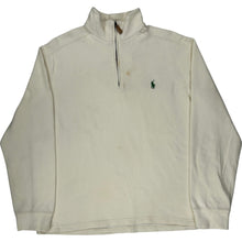  Polo Ralph Lauren Quarter Zip Sweatshirt - XL - White Cotton