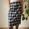 Vintage navy Ungaro Midi Skirt - womens 32" waist