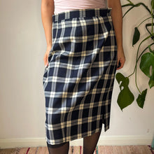  Vintage navy Ungaro Midi Skirt - womens 32" waist