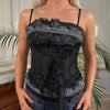 Vintage black Sparkling Cami Top - womens small