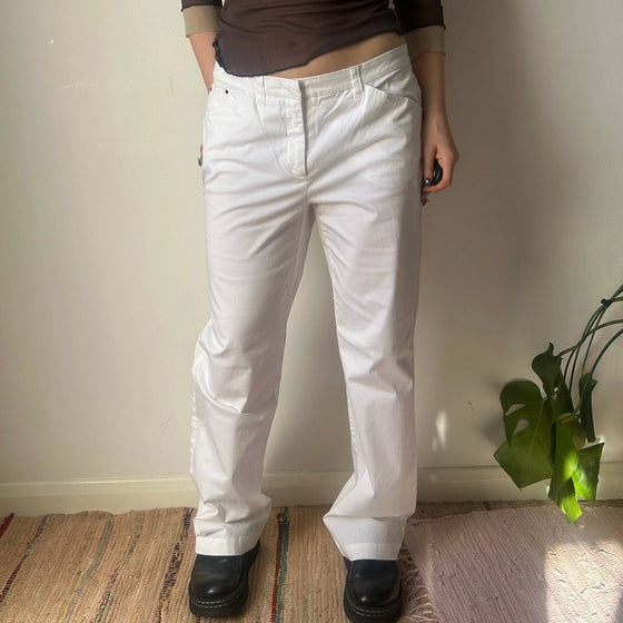 Vintage white Moschino Trousers - womens 32" waist