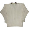 Burberrys V-Neck Cable Knit Jumper - Small - White Cotton