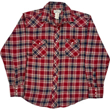  Wrangler Plaid Long Sleeve Shirt - XL - Red Cotton