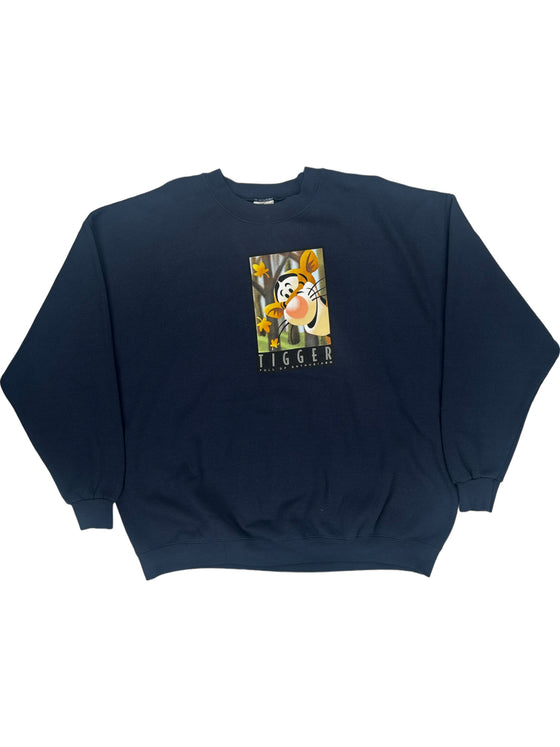 Disney Tigger Graphic Sweatshirt - Medium - Navy Cotton