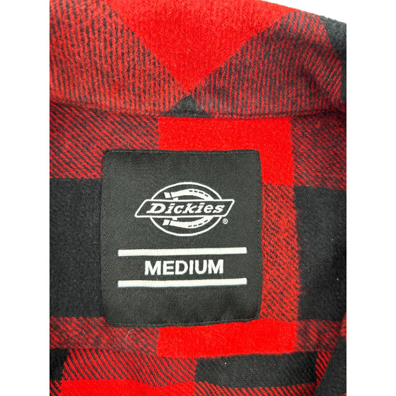 Dickies Button-Up Checked Flannel Shirt - Medium - Red Cotton