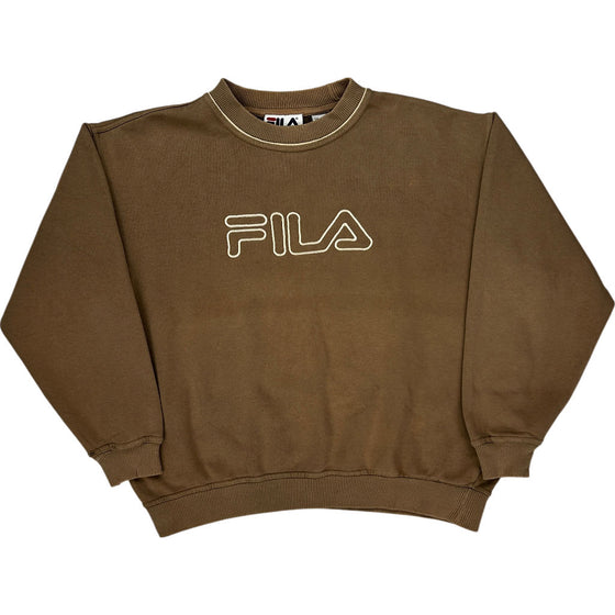 Age 11-12 Fila Logo Sweatshirt - Large - Brown Cotton