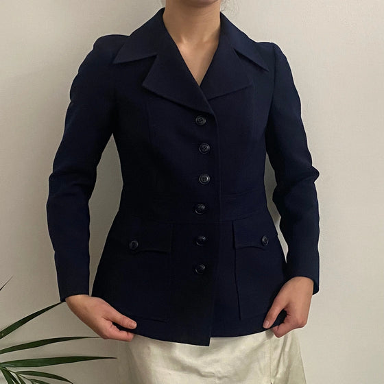 Vintage navy Max Mara Jacket - womens small