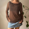 Vintage brown Nu Polvere Mesh Top - womens large