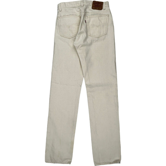 Levis 501 Jeans - 28W 36L - Beige Cotton