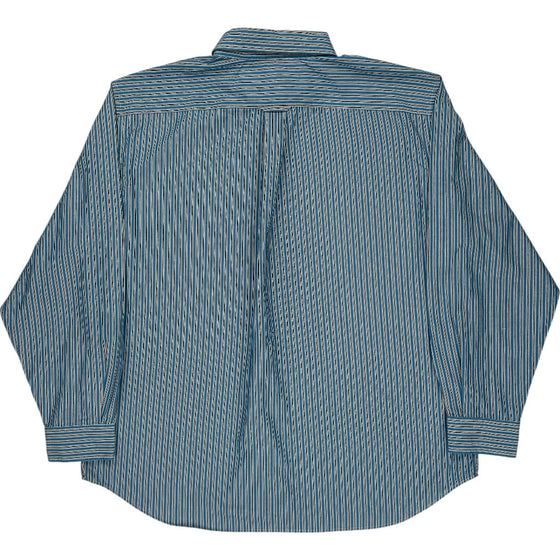 Nautica Classic Fit Striped Shirt - 2XL - Blue Cotton