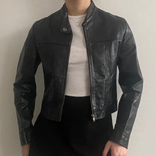  Vintage black Mitici Anni 60 Leather Jacket - womens x-small